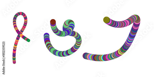 Vibrant abstract segmented shapes in a dynamic, colorful display