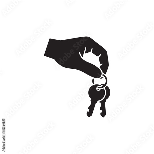 hand with keys icon. isolated on white background