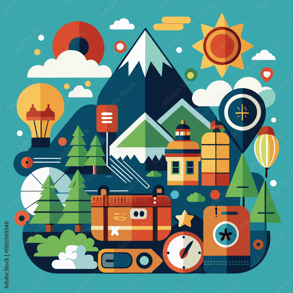Naklejka premium outdoor adventure logo.