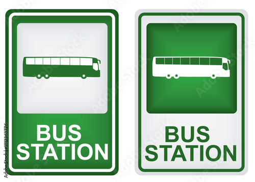 Bus station sign. vector illustration	