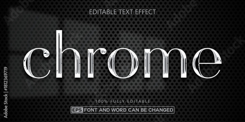 Chrome Text Effect - Editable Trendy Style