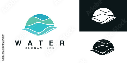 Sea water logo icon design template