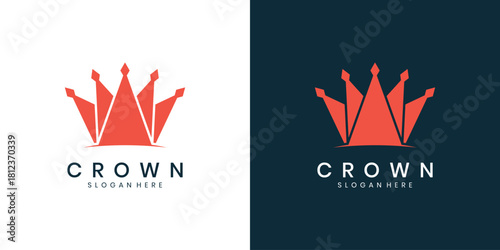 Abstract crown logo icon design