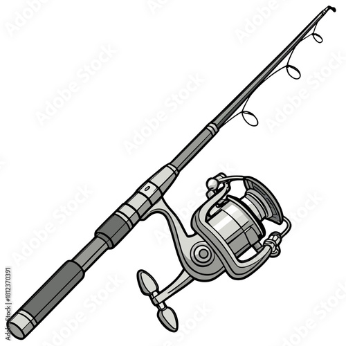 Fishing rod isolated on, a versatile tool for anglers of all levels, promising a day of relaxation and potential catch