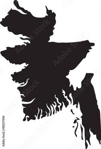 Bangladesh country map silhouette outline illustration