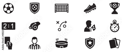 Soccer icon set. Football icon. Football icon vector set. Soccer illustration sign collection. Sport symbol or logo.