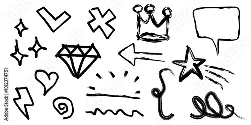 set of hand drawn arrows