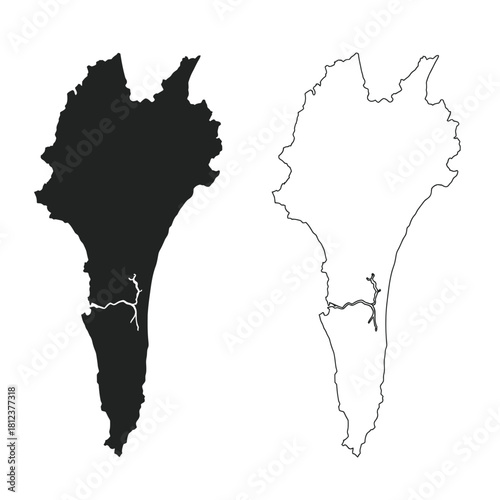 Map of Mohéli, Comoros Mwali island Africa vector geography outline black white territory region country border shape contour graphic