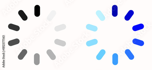 Two circular loading spinners with gradient colors