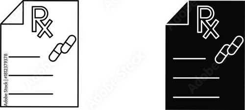 RX  icon vector graphic illustration  with white background flat hand made icon fill icon .