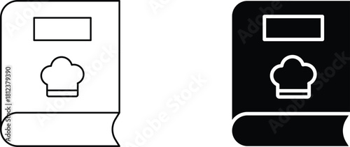 recipe book  icon vector graphic illustration  with white background flat hand made icon fill icon .