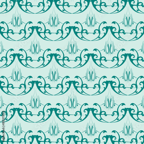 Colored graphic ornament on a blue background.Blue graphic ornament for textiles on a light background.