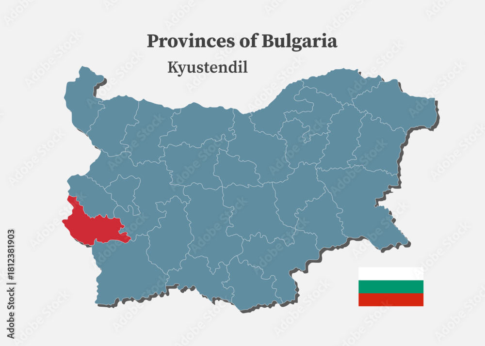 Naklejka premium Vector map of Bulgaria - Kyustendil Province