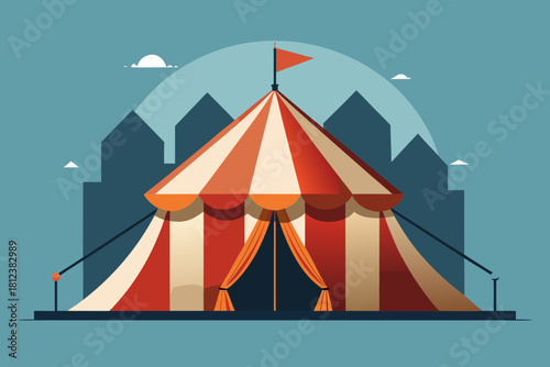 Cartoon Oktoberfest Beer Tent vector illustration