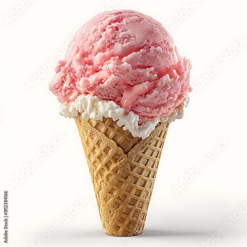 Double Scoop Ice Cream In Waffle Cone High Resolution Picture