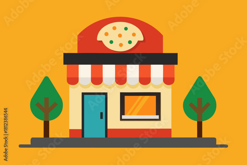 Cozy Pizza Shop Interior Illustration vector illustration