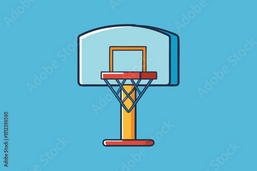 Cartoon Basketball Court Hoop vector illustration