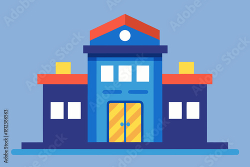 Police Department Building Illustration vector illustration