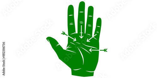 Open Hand Acceptance Self-Love Arrows Silhouette Vector