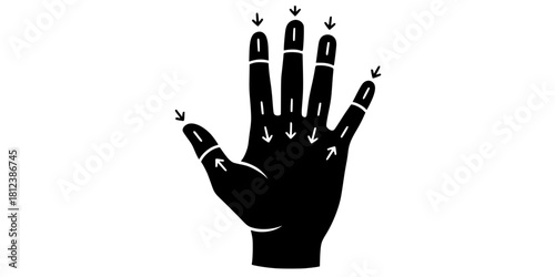 Open Hand Acceptance Self-Love Arrows Silhouette Vector