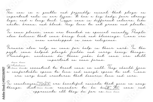 Gentle and friendly animal with long tail text sample