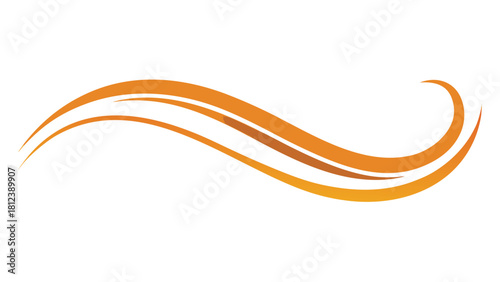 Abstract orange wave design with curved lines on a white background creating a flowy effect