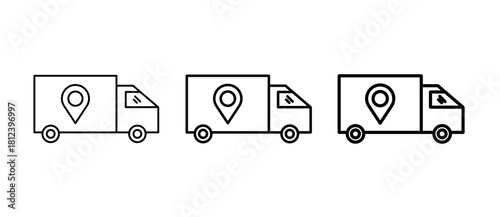 Delivery Tracking Icon illustration for shipping, logistics, and parcel updates with stroke filled and colored icon set.