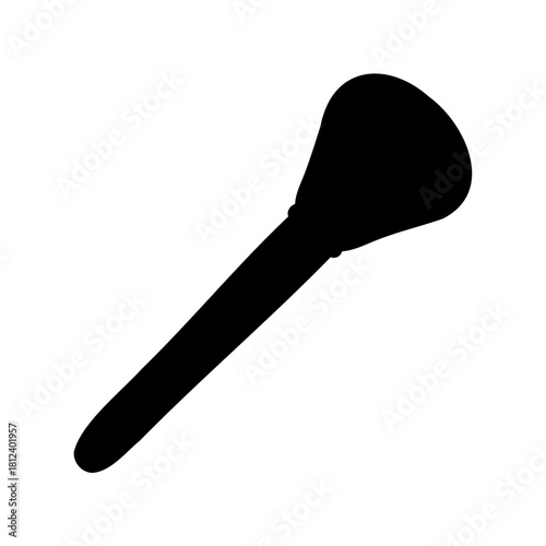Silhouette of a classic foundation makeup brush with a tapered handle