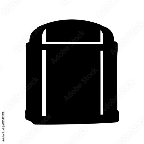 Silhouette of a dark antique luggage or trunk with handle details