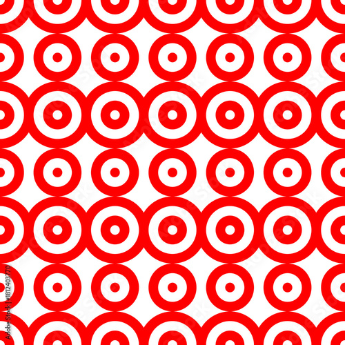 Circles pattern. Hoops seamless ornament. Dot motif. Circular figures backdrop. Rounds background. Rings wallpaper. Digital paper, textile print, web design, abstract image. Vector illustration.