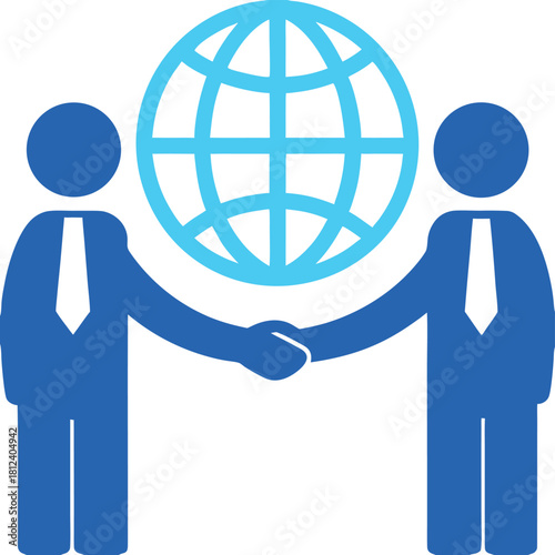 Global Team Network Icon for Worldwide Collaboration