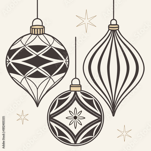 Golden Christmas ball ornaments for holiday decoration