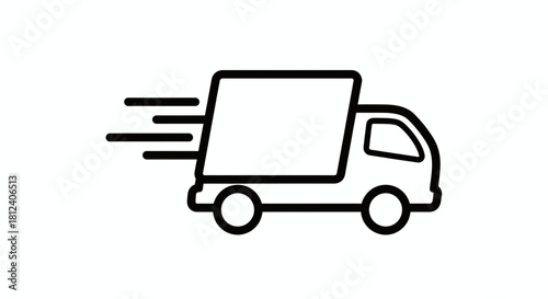 Fast delivery truck icon showing motion lines for quick shipping service
