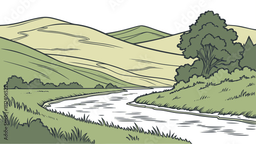 Boise Idaho foothills river modern line design