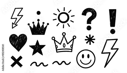 set of vector icons of different shapes