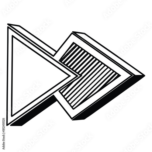 Black and white folder icon with an arrow symbol