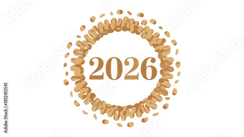 An illustration with the number 2026 surrounded by a decorative design.