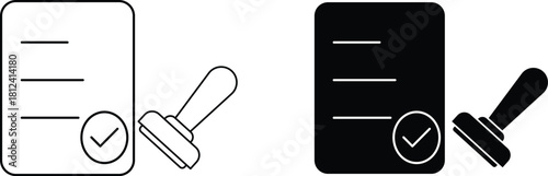 rubber stamp  icon vector graphic illustration  with white background flat hand made icon fill icon .