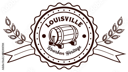 Louisville bourbon barrel heritage vintage badge