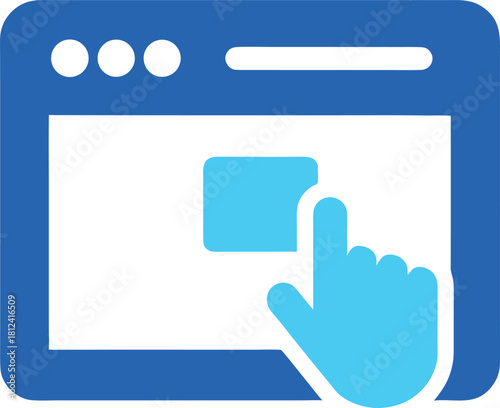 Web Page Click Icon for Website Interaction