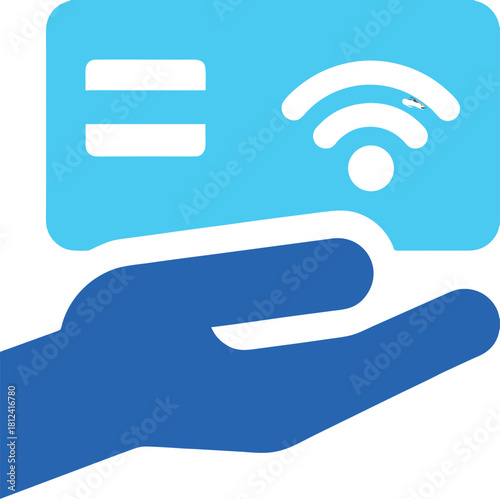 Wireless Payment WiFi Hand Icon for Contactless Pay