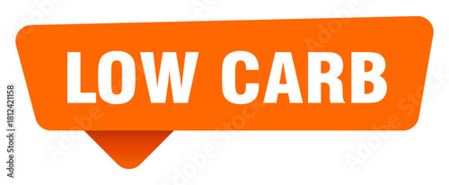 low carb sticker. low carb orange sign isolated on transpatent background