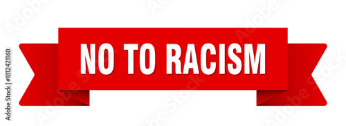 no to racism ribbon isolated on transparent background. no to racism ribbon