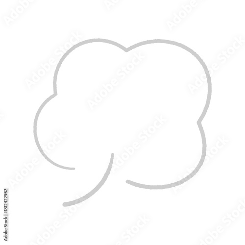 手書きの湯気や蒸気のような形のグレーの吹き出し - 冬の寒気やため息･ホカホカあたたかいイメージ装飾