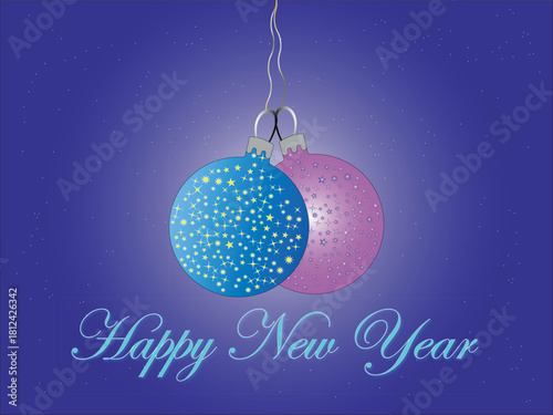 happy new year and merry year card design. vector illustration