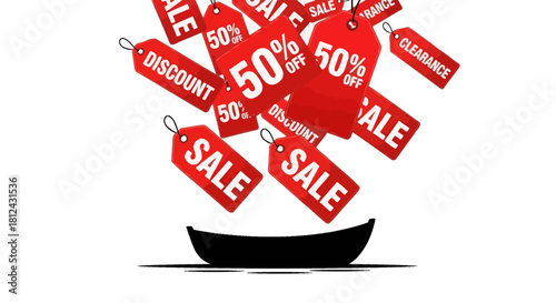 Abstract vector graphic with geometric shapes and curves in rgb color model for creative design