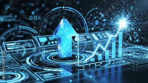 Digital Growth Data Analysis Technology Animation