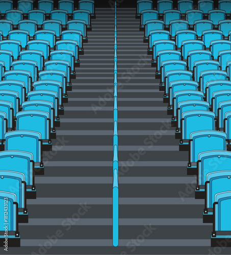 Symmetric Grandstand Seating View – Modern Stadium Chairs Vecto