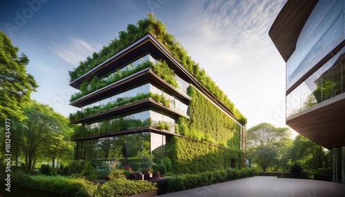 modern eco friendly building featuring integrated greenery and natural light