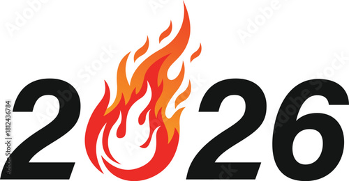 Fiery 2026 Illustration — Ignite the Future Concept Art for New Year Celebration